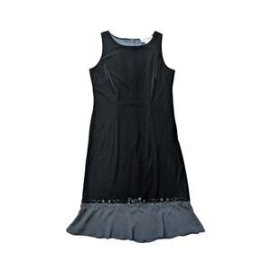 VTG Jessica Howard Dress 14 Black Velvet-Burnout Sheer Floral Whimsigoth Fairy